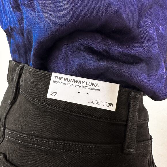 Joe's The Runway Luna High Rise Cigarette 32" Boulevard Denim Jeans Black 27 NEW - Picture 8 of 12